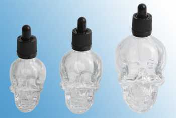 120 ml Totenkopf Glasflasche Skull mit Pipette