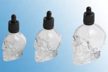 120 ml Totenkopf Glasflasche Skull mit Pipette