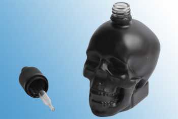 120 ml Totenkopf Glasflasche Skull mit Pipette