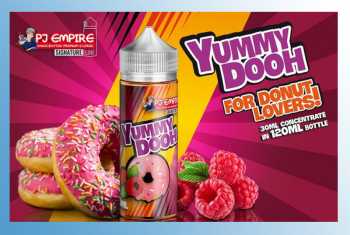 Yummy Dooh PJ Empire Shake & Vape 30ml / 120ml frisch gebackener Donut mit Himbeerfüllung und süßen Erdbeer Zuckerguss