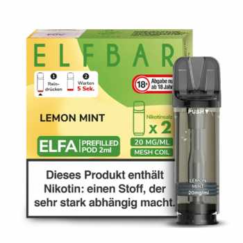 Lemon Mint 20mg Elf Bar Elfa Pod 2 Stück (Zitrone mit frischer Minze)