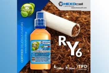 RY6 Tobacco – Hexocell Liquid 30ml Tabak verfeinert mit Vanille, Karamell und einer geheimen Zutat