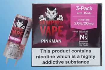 3 x Pinkman Vampire Vape Nikotinsalz Liquid Aspire Gusto Früchte mit Minze und Menthol