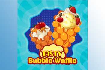 Big Mouth Tasty Bubble Waffle Aroma knusprige Waffelkugeln gefüllt mit Cremefüllung und Kirschen