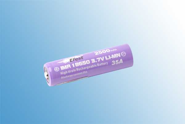 Dampf Shop - Efest 18650 Akku IMR 2500 mAh Violett mit Nuppel