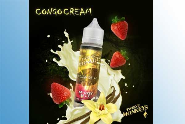 CONGO CREAM - Twelve Monkeys Liquid 60ml Vanillecreme garniert mit reifen Erdbeeren