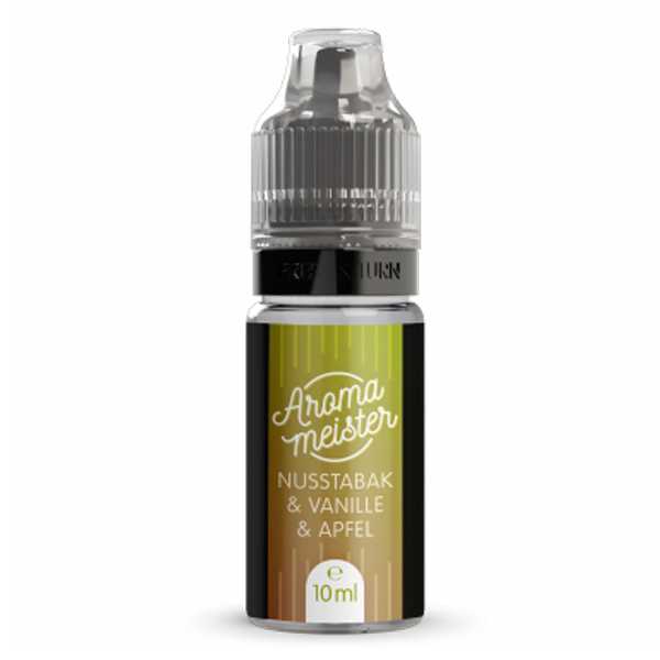 Nusstabak & Vanille & Apfel Aromameister Aroma 10ml Geschmack von milden Tabak verfeinert mit Nuss, Vanille und Apfel