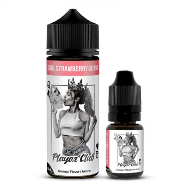 Cool Strawberry Guava Playaz Club 10ml Aroma + 120ml Liquidflasche reife Erdbeeren treffen auf süße Guave verfeinert mit leichter Kühle