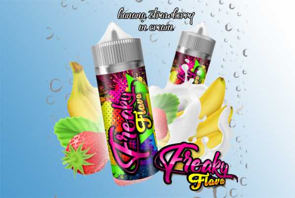 Banana Strawberry in Cream Freaky Flava Liquid 60ml Banane und Erdbeeren in cremiger Milch