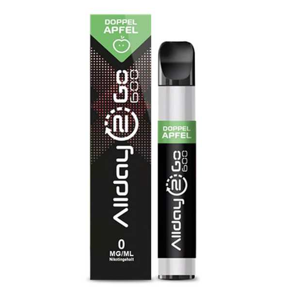 Doppelapfel Allday 2 Go 600 0mg / 16mg Einweg E-Shisha