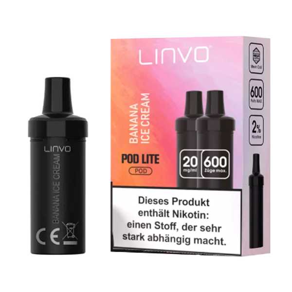 Banana Ice Cream 20mg Linvo Pod Lite 2 Stück (leckeres Bananen Eis)