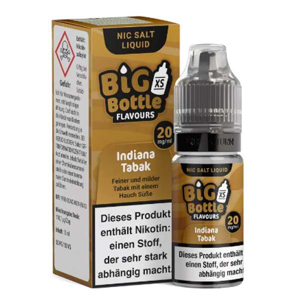 Big Bottle Indiana Tabak Nikotinsalz Liquid 10ml (Tabak Geschmack)