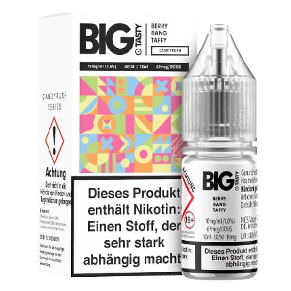 Berry Bang Taffy Big Tasty Nikotinsalz Liquid 10ml (Toffee mit Beerenfrüchte)