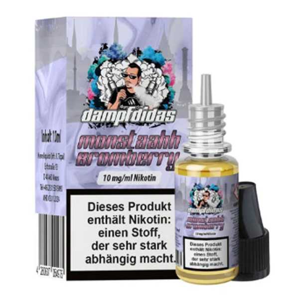 Monstaahh Bromberry Dampfdidas Nikotinsalz Liquid 10ml (Energy Drink mit Brombeer und kühler Note)