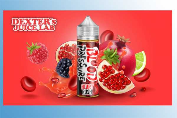 Blood Pressure Heartrush - Dexter‘s Juice Lab Liquid 60ml Fruchtmix Liquid aus Granatapfel, Beeren und Limetten