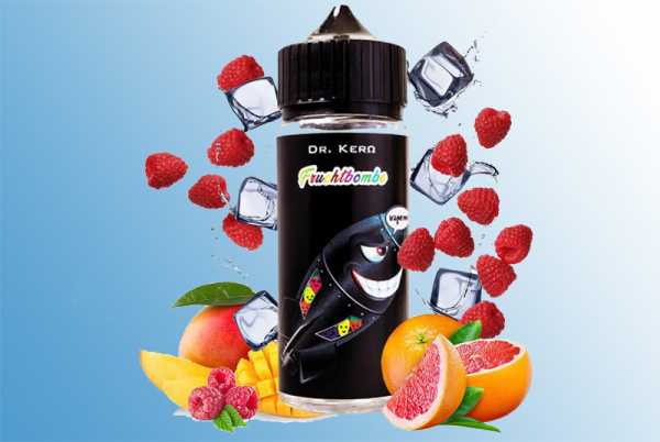 Fruchtbombe by Dr. Kero 120ml Liquid eisiger Fruchtmix aus Mango, Grapefruit und Himbeeren