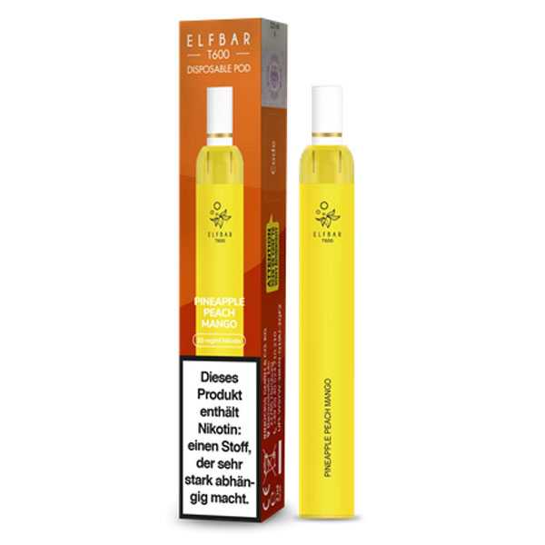 Pineapple Peach Mango Elf Bar T600 E-Shisha 20mg NicSalt Früchtemix aus Ananas, Pfirsich und Mango