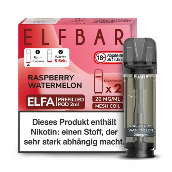 Raspberry Watermelon 20mg Elf Bar Elfa Pod 2 Stück (Himbeer trifft auf Wassermelone)