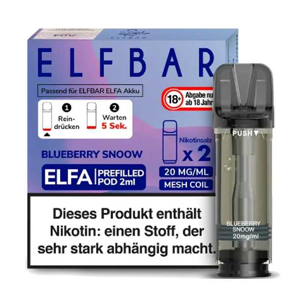 Blueberry Snoow 20mg Elfbar Elfa Pod 2 Stück (Blaubeer mit Menthol)