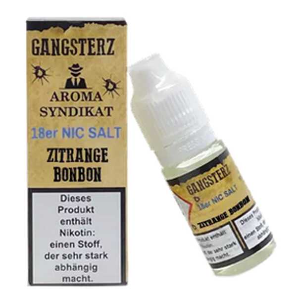 Zitrange Bonbon Gangsterz Nikotinsalz Liquid 10ml Geschmack von leckeren Zitronenbonbon