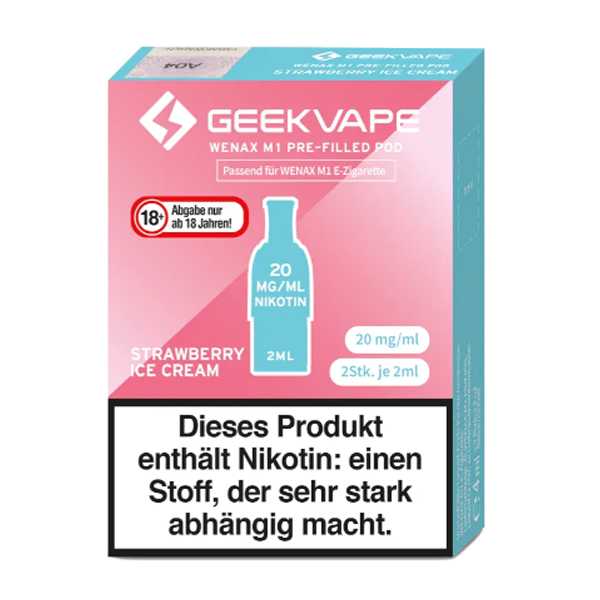 Strawberry Ice Cream Geekvape M1 Pod 2 Stück (Erdbeereis Geschmack)