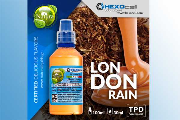 London Rain – Hexocell Liquid 30ml Orientalischer Tabak verfeinert mit Butterkaramell