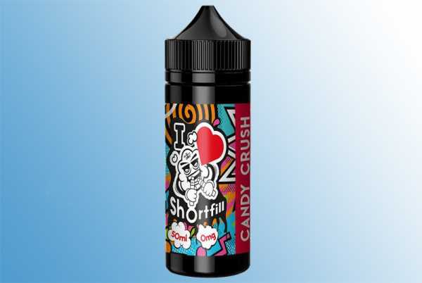 Candy Crush - I Love Shortfill Liquid 60ml verrückte Mischung aus Erdbeer-, Zitronen- und Limetten Bonbons