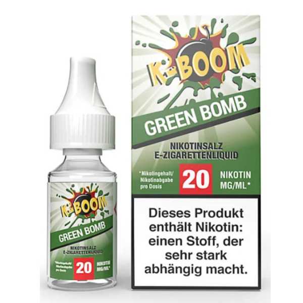 Green Bomb K-Boom Nikotinsalz Liquid 10ml 20mg Fruchtmix aus Cactus und Kiwi mit Frischekick