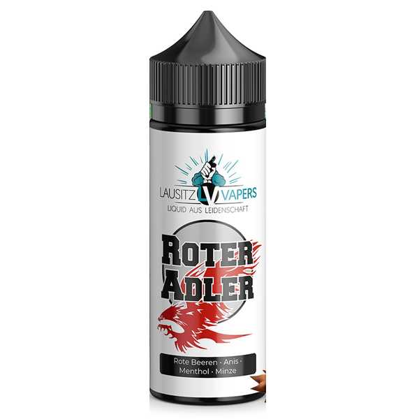 Roter Adler Lausitzvapers 10ml Aroma + 120ml Chubby Liquidflasche roter Beerenmix verfeinert mit Anis, Minze und Menthol