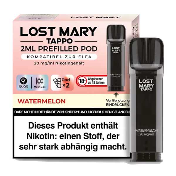 Watermelon Lost Mary Tappo Pod 20mg (2 Stück pro Packung) (Wassermelonen Geschmack)