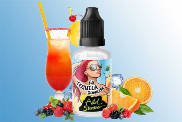 No Tequila Sunrise pour e-liquide 30ml Aroma Cocktail Klassiker mit Orangensaft, Grenadine und intensiver Frische