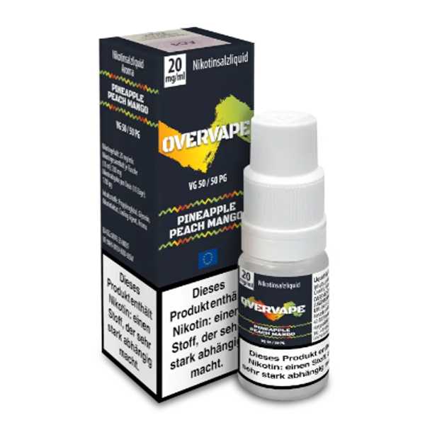 Pineapple Peach Mango OverVape Nik-Salt Liquid 10ml (Fruchtmix Ananas, Pfirsich und Mango)