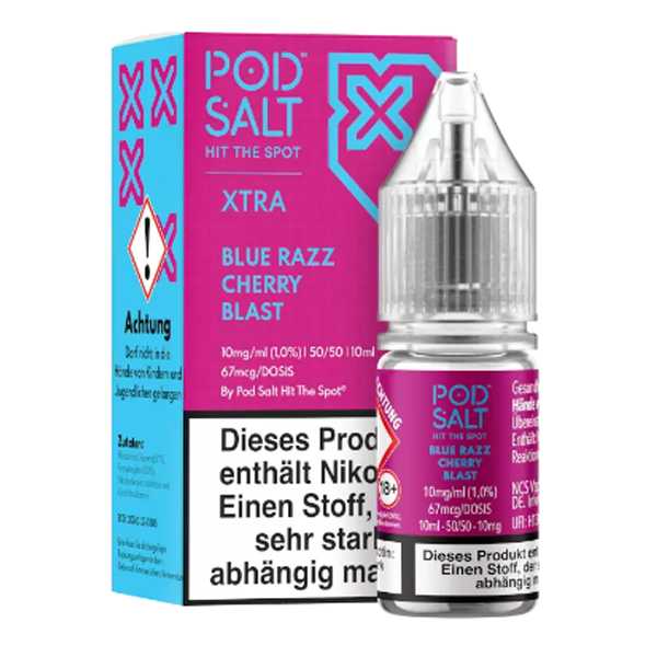 Blue Razz Cherry Blast Pod Salt X Nikotinsalz Liquid 10ml (Himbeer und Kirsche mit Kühle)