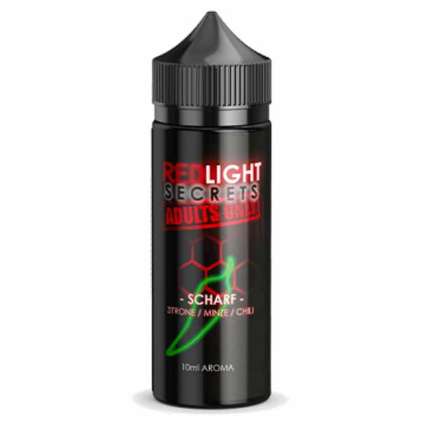 Redlight Secrets scharf 10ml Aroma + 120ml Chubby Liquidflasche erfrischende Zitrone trifft auf Minze und ein Hauch Chili