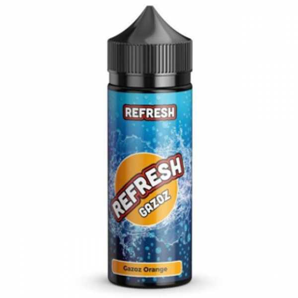 Orange 10ml Refresh Gazoz Aroma + 120ml Chubby Liquidflasche spritzige und erfrischende Orange mit Kohlensäure Effekt