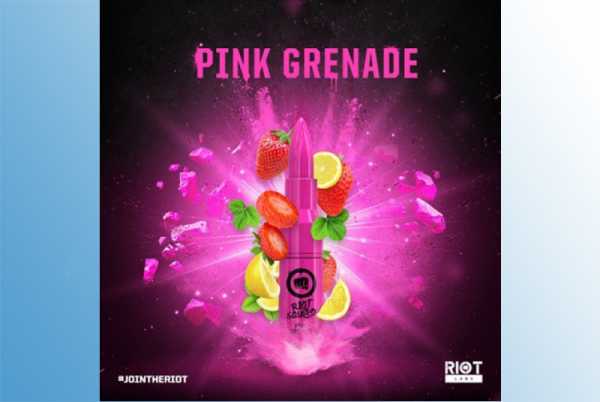 Pink Grenade - Riot Squad Liquid 60ml intensiver Erdbeergeschmack mit einem frischen Zingy Zitronenabgang