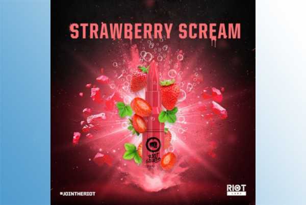 Strawberry Scream - Riot Squad Liquid 60ml reife zarte süße Erdbeeren verfeinert mit einer süßen Creme