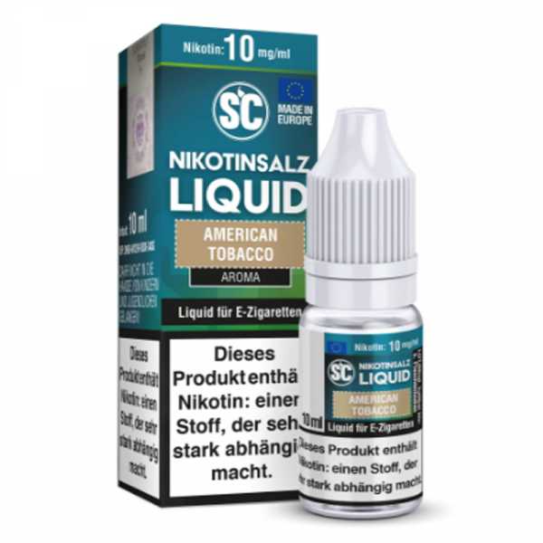 American Tobacco SC Nikotinsalz Liquid 10ml 20mg Geschmack von amerikanischen Tabaksorten