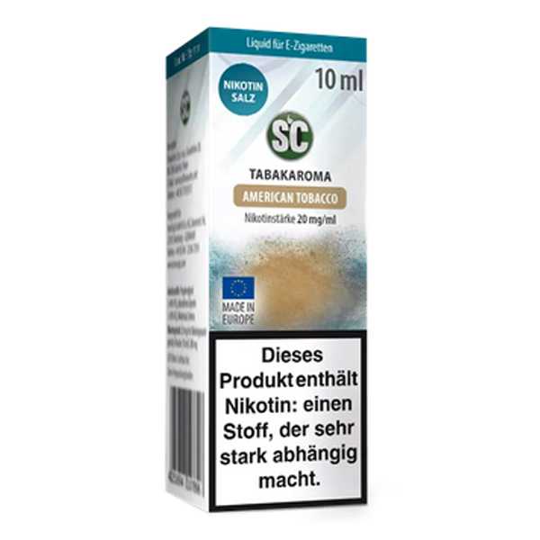 American Tobacco SC Nikotinsalz Liquid 10ml 20mg Geschmack von amerikanischen Tabaksorten