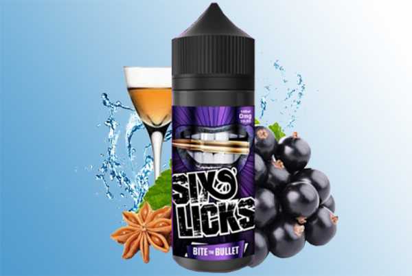 Bite The Bullet – Six Licks 120ml Liquid Fruchtmix aus Brombeeren, Blaubeeren und schwarzer Johannisbeere mit leichter Frische