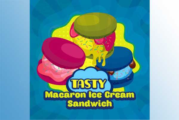 Big Mouth Tasty Macaron Ice Cream Sandwich Aroma Karamelleis zwischen Vanille Keks