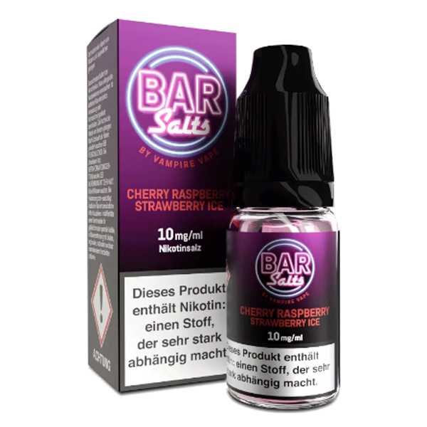 Cherry Raspberry Strawberry Ice Bar Salts Vampire Vape Liquid 10ml (Fruchtmix mit Kirschen, Himbeeren und Erdbeeren und leichter Frische)