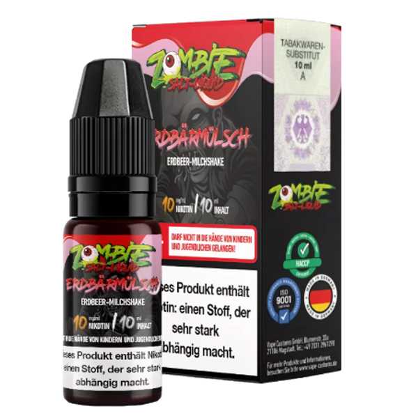 Erdbärmülsch Zombie NikotinsalzJuice Liquid 10ml (Erdbeermilchshake)