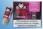 3 x Pinkman Vampire Vape Nikotinsalz Liquid Aspire Gusto Früchte mit Minze und Menthol